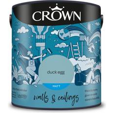 Paint Crown Walls & Ceilings Matt Emulsion Egg Wall Paint Duck Egg 2.5L