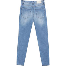 Stradivarius D09 Skinny Super High Waist Jeans - Medium Dark Blue Denim