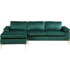 Etta Avenue Lian 101" Wide Velvet Reversible & Chaise 33.0 H x 101.0 W x 51.6 D Sofa 101" 2pcs 3 Seater