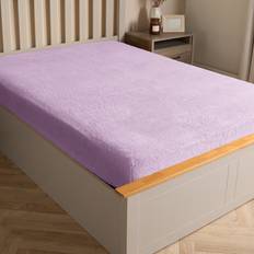 Brentfords Teddy Fleece Fitted King Lilac Bed Sheet Purple (200x152cm)