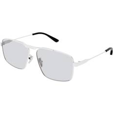 Solglasögon Balenciaga BB0418SK Asian Fit 004 Silvriga Solglasögon Män