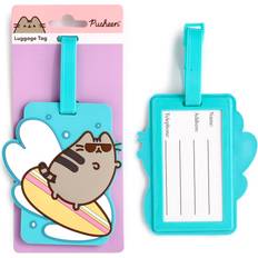 Blue Luggage Tags Puckator Pvc Luggage Tag Cat Summer Surfer