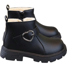 Polyurethane Boots Children's Shoes Shein New Round Toe Childrens Boots Casual Retro Flat Bottom Girls Short Boots NonSlip WearResistant Big Kids Shoes Girls Students Punk Boots