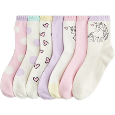 H&M Flicka Strumpor 7-Pack - Rosa/Enhörningar