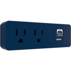 At Home 1200J 4-Outlet Usb Surge Protector 540 C Navy Blue