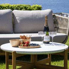 Natur Sofaborde House Nordic Terracina Ø85cm Natur Hvid Sofabord