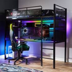 X-Rocker Battlebunk Gaming High Sleeper Bed with RGB Lighting and Desk