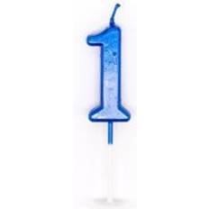 Blue Cake Candles Shatchi Blue 1 Number Candle Birthday Anniversary Party Cake Decorations Topper One Size