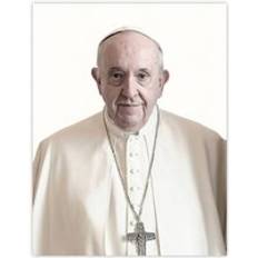 White Posters ARTERY8 Pope Francis Supreme Pontiff Photograph Portrait Wall Art Print W18 inch x H24 inch Poster