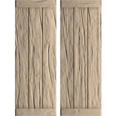 Windows Ekena Millwork Rustic 3 Board Joined B-N-B Faux Wood Shutters 16.5x70 Timber Window Shutter