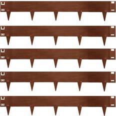 Nicoman Metal Lawn Edging Garden Border Set Of 5 106cm W x 15cm H x 0.15cm D