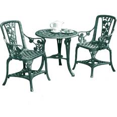 Antique Effect Rose Design 2 Seater Patio Table UV-Stabilised PVC (Verdigris)