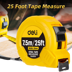 Deli Measuring 25 Ft Metric Imperial Tape Measurement Tape
