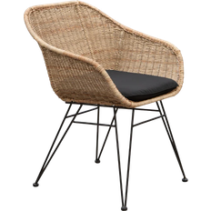 Sort rattan havestol Hofstra Wagner Sandefjord Havestol Natur Rattan inkl Sort Hynde Havelænestol