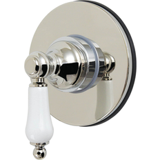 Mixing Valves Kingston Brass Restoration Single-Handle Six-Way Diverter Valve with Round Trim Kit Polished Nickel 4.31 In L X 3.94 In W X 5.16 In H