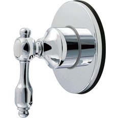 Mixing Valves Kingston Brass Tudor Single-Handle Six-Way Diverter Valve with Round Trim Kit Polished Chrome 4.31 In L X 4.25 In W X 5.09 In H