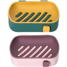 Pink Soap Holders Tianfu 2-Piece Wall Mounted Soap Box