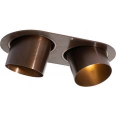Belysning QAZQA Rund Infälld Mörkbrons GU10 70 mm Vridbar 2-ljus Spotlight