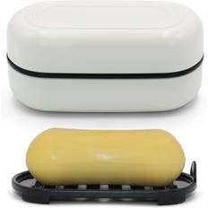 White Soap Holders Tianfu Leakproof Soap Box with Removable Draining Layer