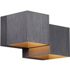 Belysning QAZQA Modern Vägglampa Gunmetal 2 Ljuskällor Väggarmatur