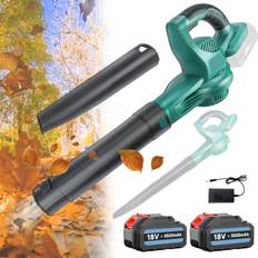 Teetok Powerful Cordless Air Blower Electric Garden Leaf Snow Dust Corner Cleaner 2x 5.5A