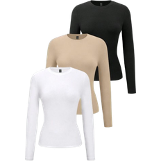 Shein Women Solid Color Minimalist Daily Wear Long Sleeve Slim Fit TShirt