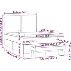 vidaXL Boxspringbett Mit Matratze Schwarz 140x200 cm Samt Betten-Sets