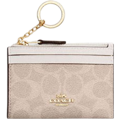 Coach Mini Skinny Id Case In Signature Canvas - Beige