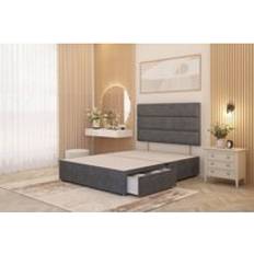 Somnior Chambery 2 Draw Divan with Headboard Plush Velvet Small Double Frame Bed