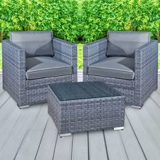 Oseasons Malta 2 Seater Ocean Grey Rattan Outdoor Lounge Set
