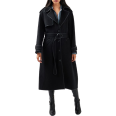 Belle & Bloom Wool Blend Wrap Coat - Black