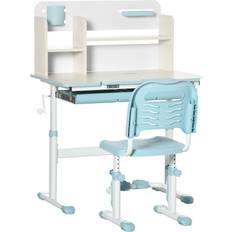 Homcom Juego De Escritorio Y Silla Para Niños De +3 Años Azul 80 x 52 x 88 cm