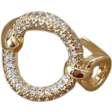 Shein 1pc Glamorous Stainless Steel Cubic Zirconia Circle Decor Cuff Ring For Women For Party