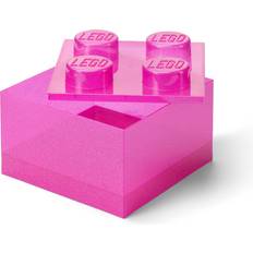 LEGO Förvaringslådor Barnrum LEGO Storage Brick 4 Top Lid Glitter Light Blue