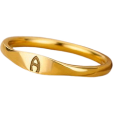 Shein 1pc European And American Style Simple Fashion Gold Stainless Steel Alphabet Ring For Men And Women, Daily Wear