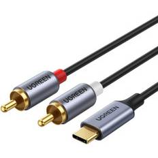 Usb c rca Hpa Ljudkabel USB-C Hane 2RCA 1,5m Grå 1m