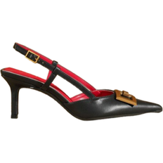 Shein Women Pointed Toe White High Heels With Heels And Decorative Buckle Black EUR35,EUR36,EUR37,EUR38,EUR39,EUR40,EUR41,EUR42