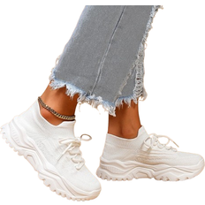 Shein Women's Casual Breathable Minimalist Lace-up Front Chunky Sneakers