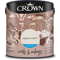 Crown Walls and Ceilings Mid Sheen Emulsion Wall Paint Organic Cloth 2.5L