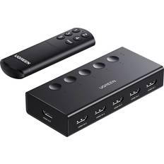 4k fire stick UGREEN HDMI Switch 5 in 1 Out HDMI 2.0 Switcher, 4K 60Hz HDMI Splitter with Remote 5 Port Selector Box Support 3D CEC HDR HDCP2.2 Compatible with PS5/4/3 Xbox Nintendo Switch Roku TV Fire Stick