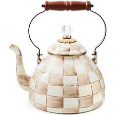 Teapots Mackenzie-Childs Mocha Check 3 Quart Tea Kettle Teapot