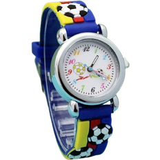 Shein Cartoon Blue Soccer Kids' Watch