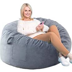 breadsac Memory Foam Chair 3 Foot Grey Bean Bag