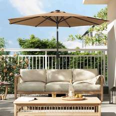 Garden & Outdoor Environment Dakota Fields 300cm Market Parasol with LED Light - Gray