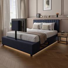 X-Rocker Maisie Double TV Bed Frame - Navy
