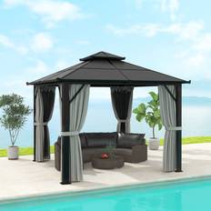 OutSunny Polycarbonate Hardtop Gazebo 3 x 3 m Grey