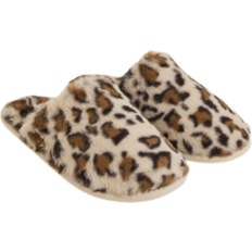 Accessorize Faux Fur Leopard Print Slippers - Leopard