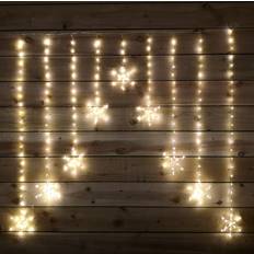 White Christmas Lights Samuel Alexander Christmas Static Snowflake LED Silver Pin Wire V Curtain Lights 1.2m x 1.2m Christmas Lighting