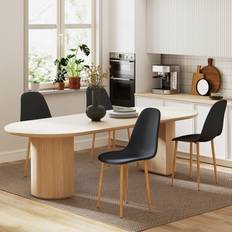 Steel Kitchen Chairs Homcom Dining Chairs Set of 4 with Curved Back Kitchen Chair 4pcs