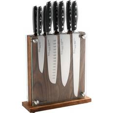 8 Piece With Ash & Magnetic Glass Block Knife Set